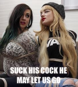 www.trussedup.com - Holiday girls tied up pimped out suck his cock he may let us go thumbnail